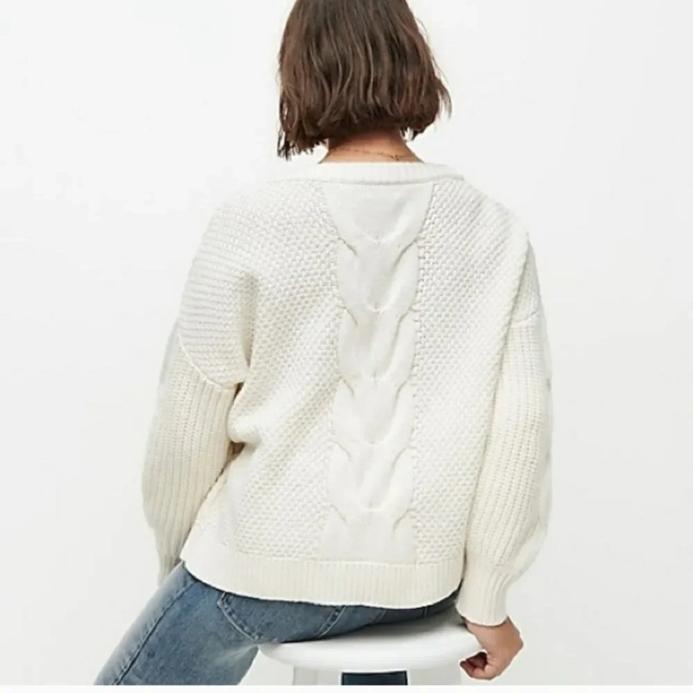 J.Crew Cable-knit Balloon Sleeve Sweater sz Sm